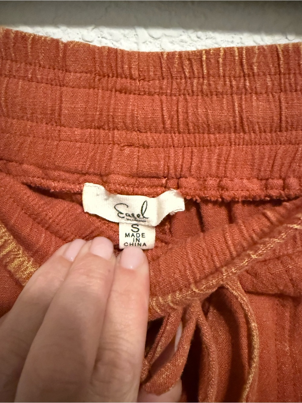 easel Rust Wide-Leg Drawstring Cargo pants | Small - Picture 2 of 4